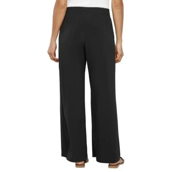 NEW Three Dots Women's XXL Black Wide Leg Pants Polyester & Spandex - Picture 2 of 10